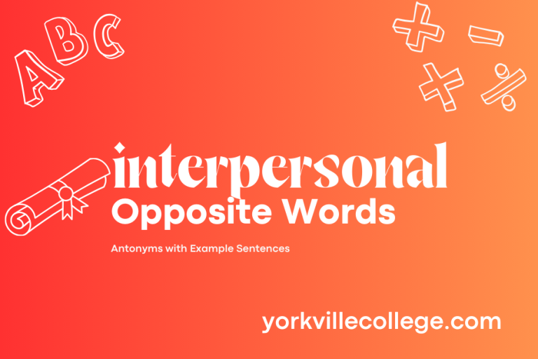 Opposite of Interpersonal