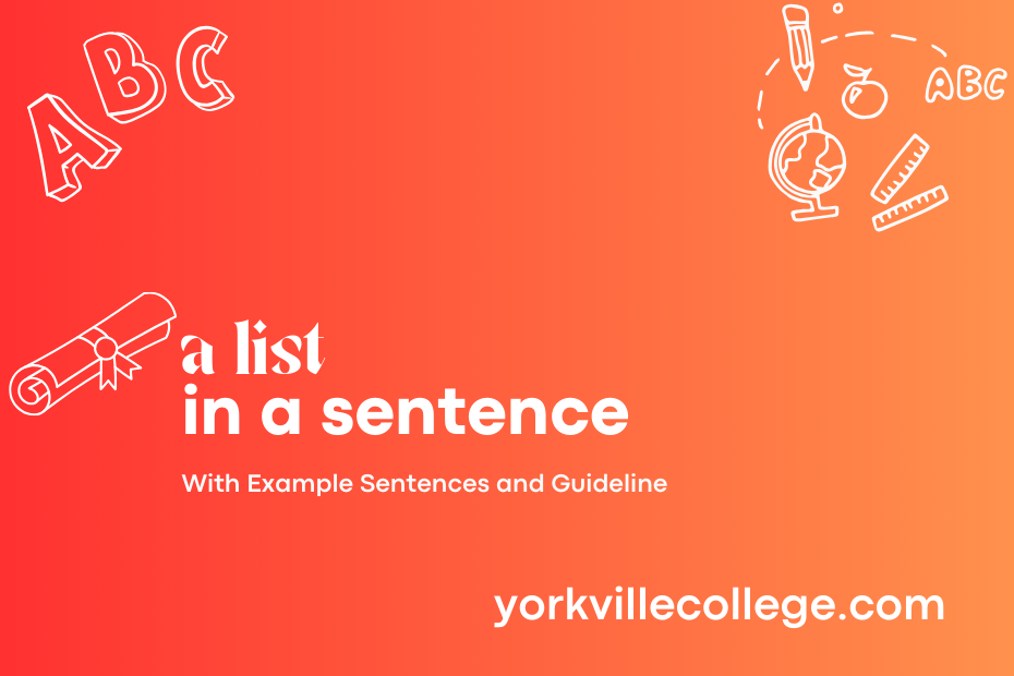 a list in a sentence