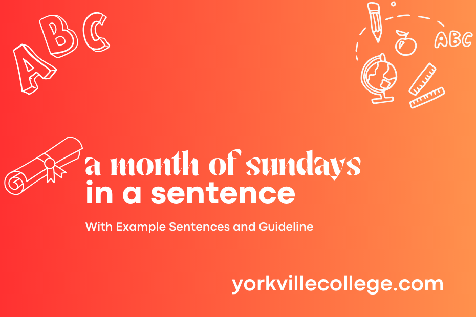 a month of sundays in a sentence