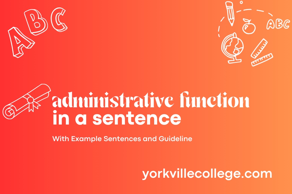 administrative function in a sentence