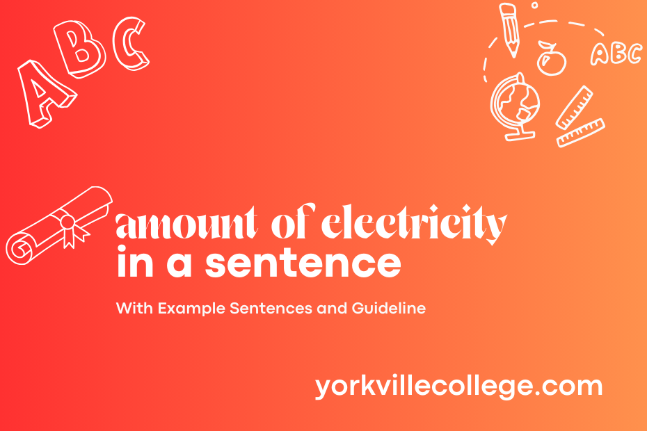 amount of electricity in a sentence