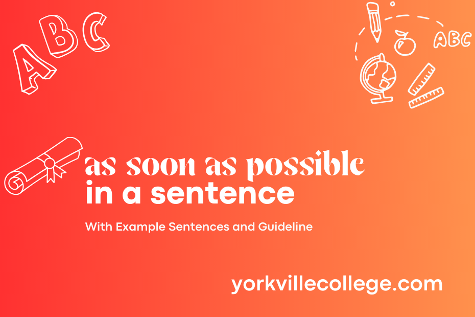 as soon as possible in a sentence