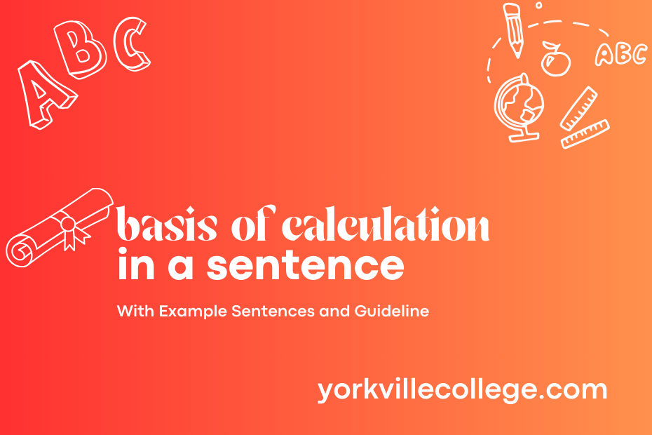 basis of calculation in a sentence