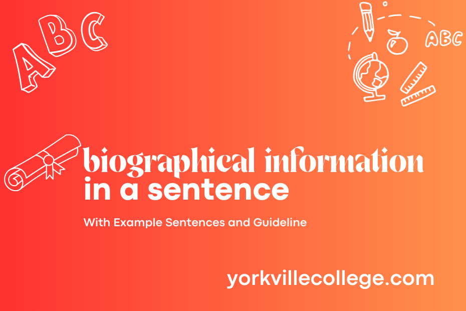 biographical information in a sentence