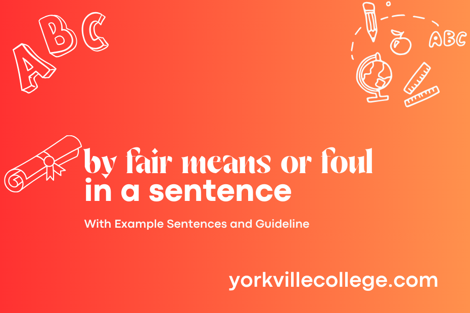 by fair means or foul in a sentence