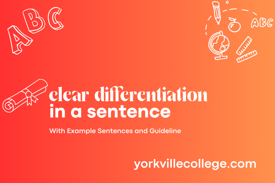 clear differentiation in a sentence