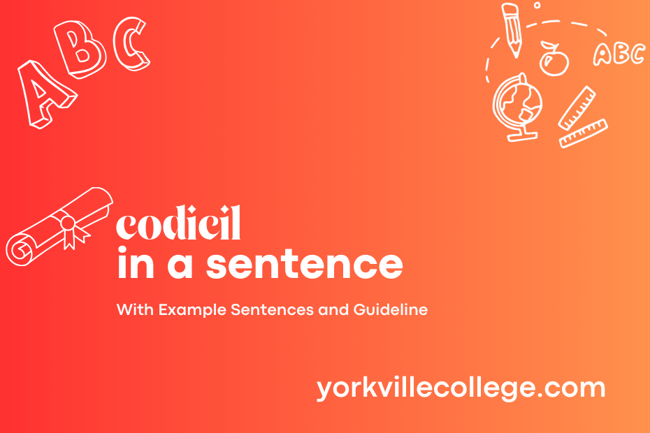 codicil in a sentence