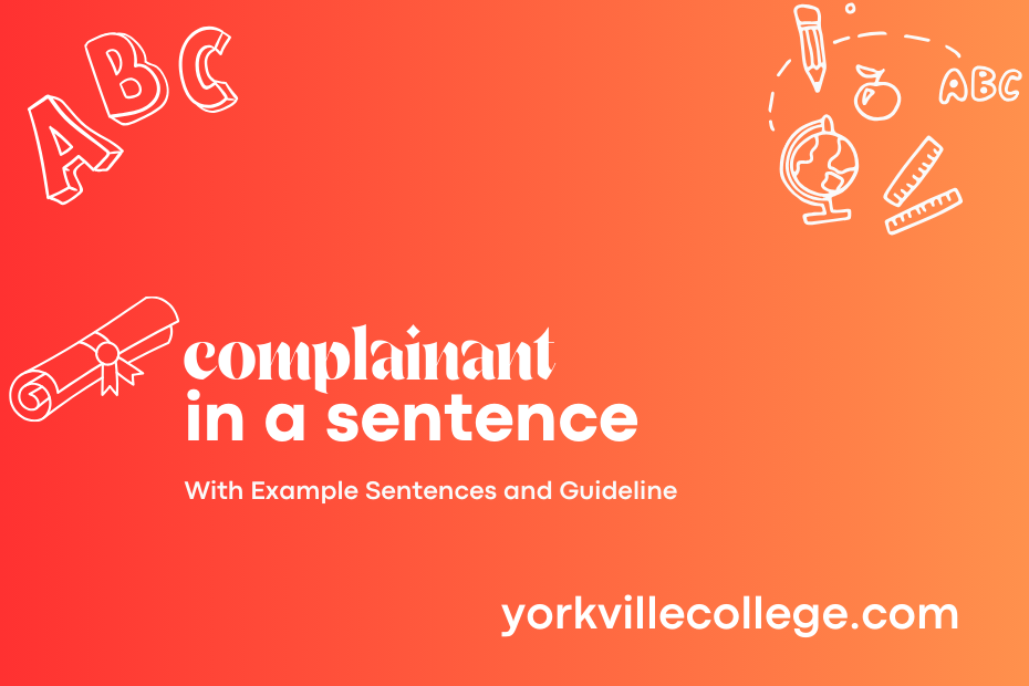 complainant in a sentence