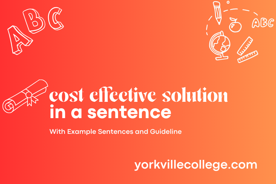 cost effective solution in a sentence