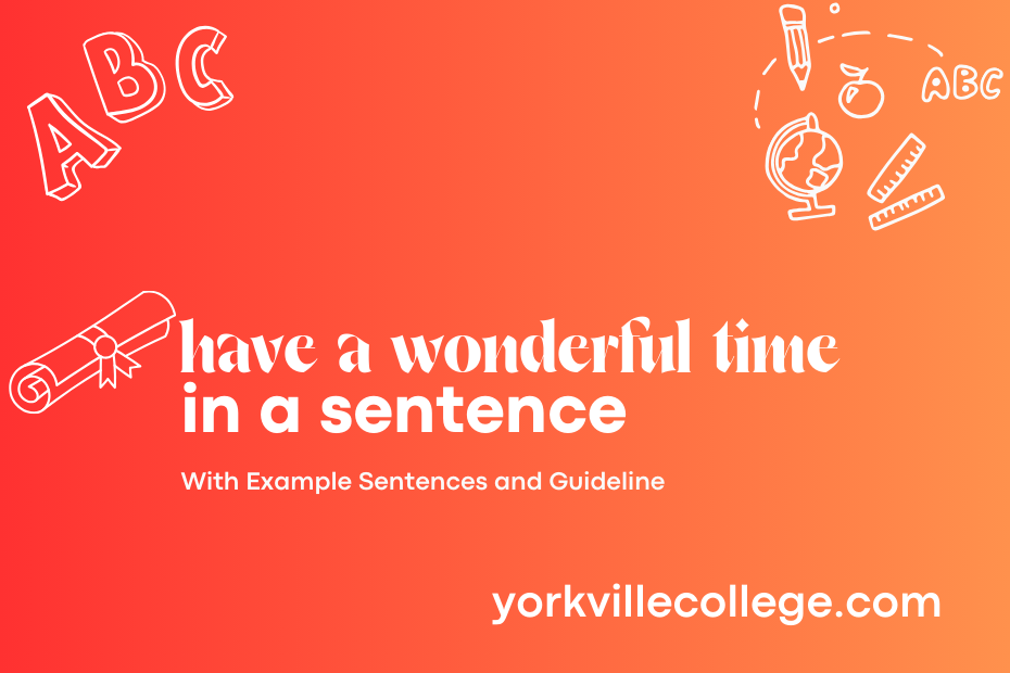 have a wonderful time in a sentence