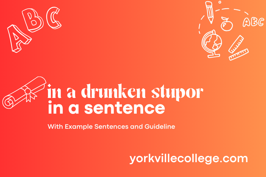 in a drunken stupor in a sentence