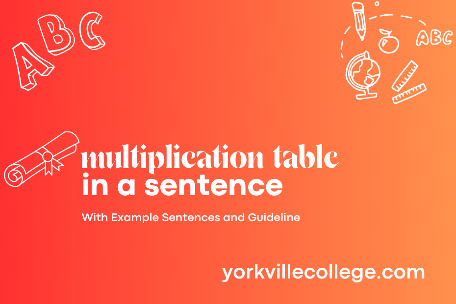 multiplication table in a sentence