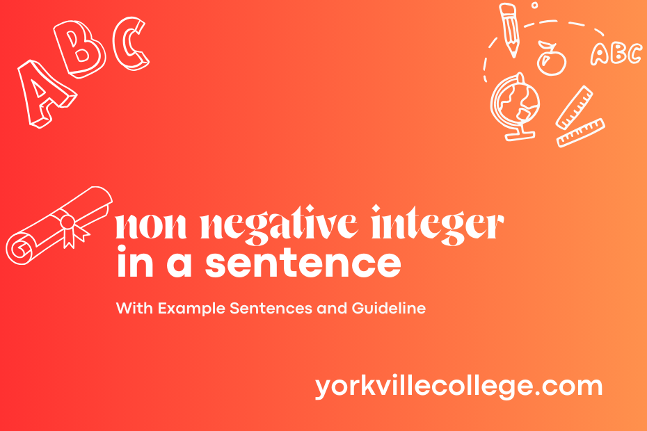 non negative integer in a sentence