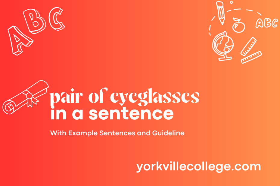 pair of eyeglasses in a sentence