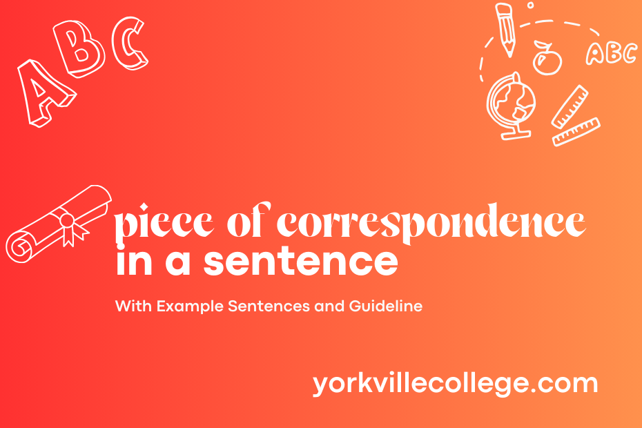 piece of correspondence in a sentence