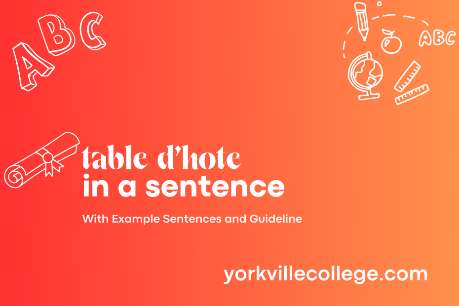 table d'hote in a sentence