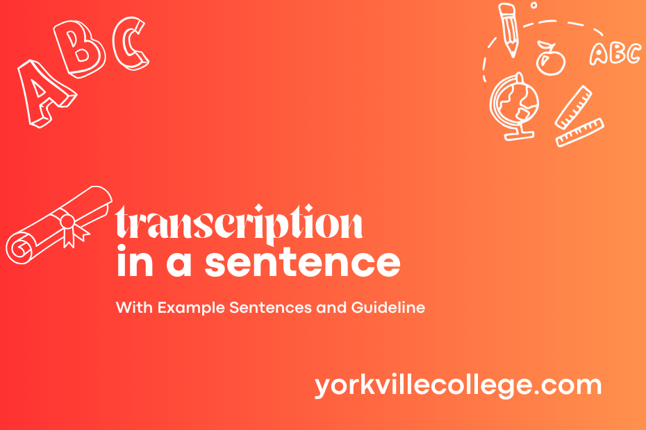 transcription in a sentence